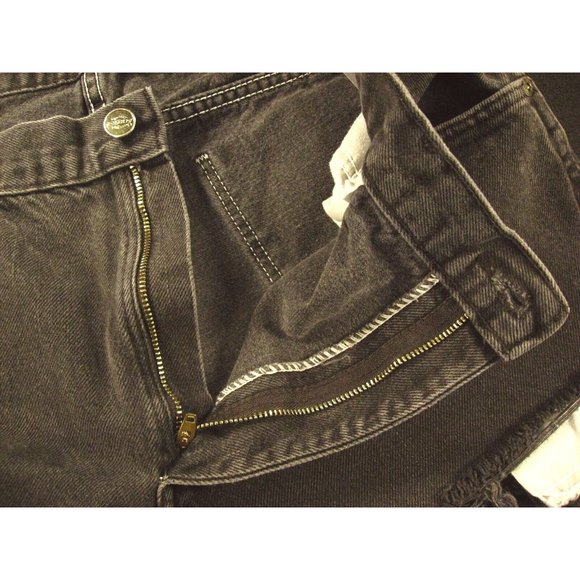 Dickies Womans CUTOFF JEANS SHORTS W 34 MEASURED High Waisted BLACK Denim - Picture 4 of 10